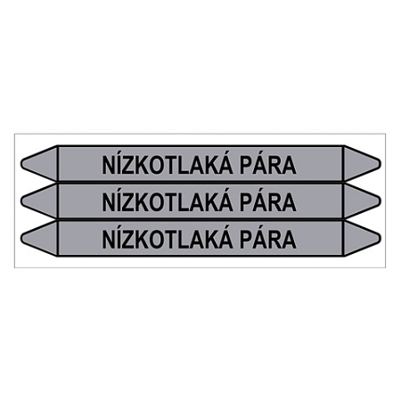 Značení potrubí, nízkotlaká pára,3 ks, 355 × 37 mm